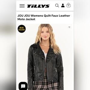 Faux Leather Moto Jacket size L